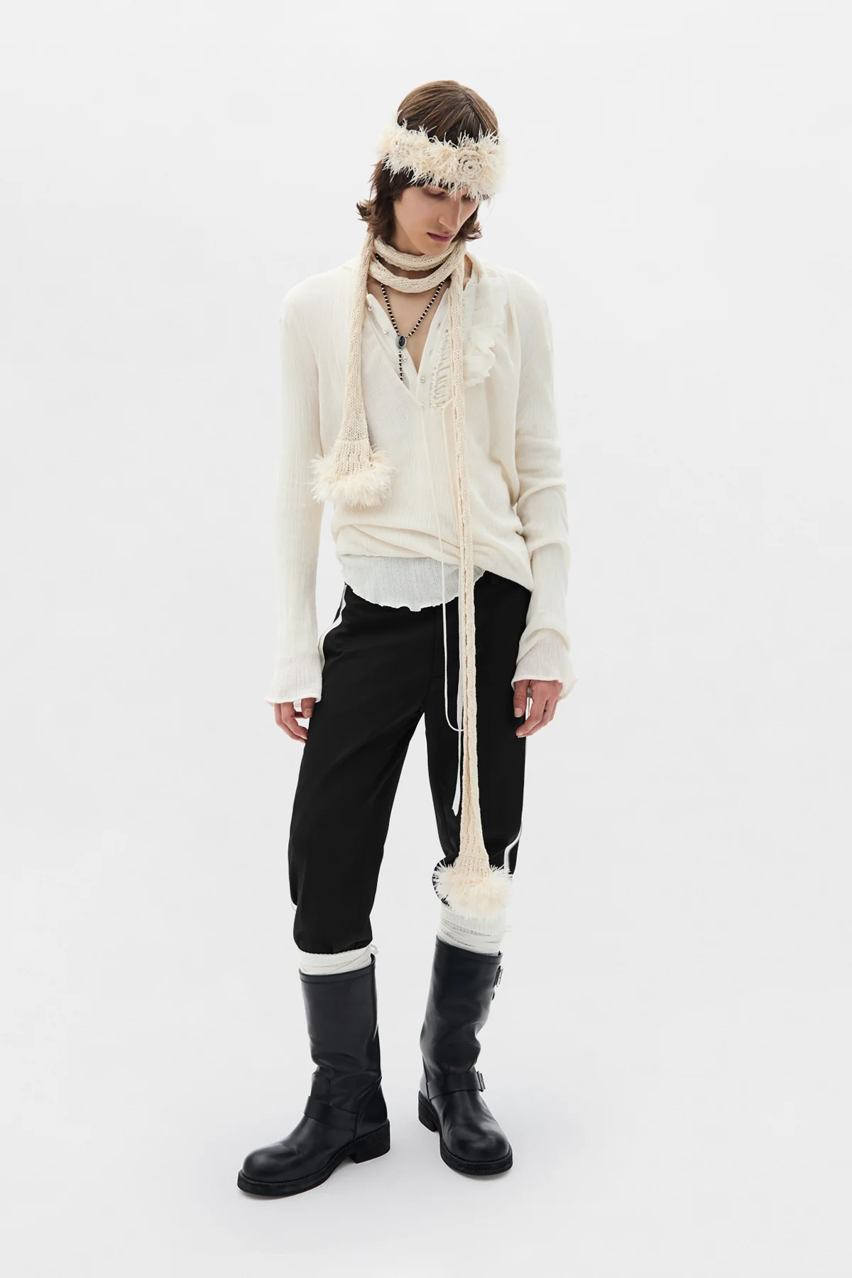 Tiu Creponette Rib Deep V-Neck Sweater - Image 4