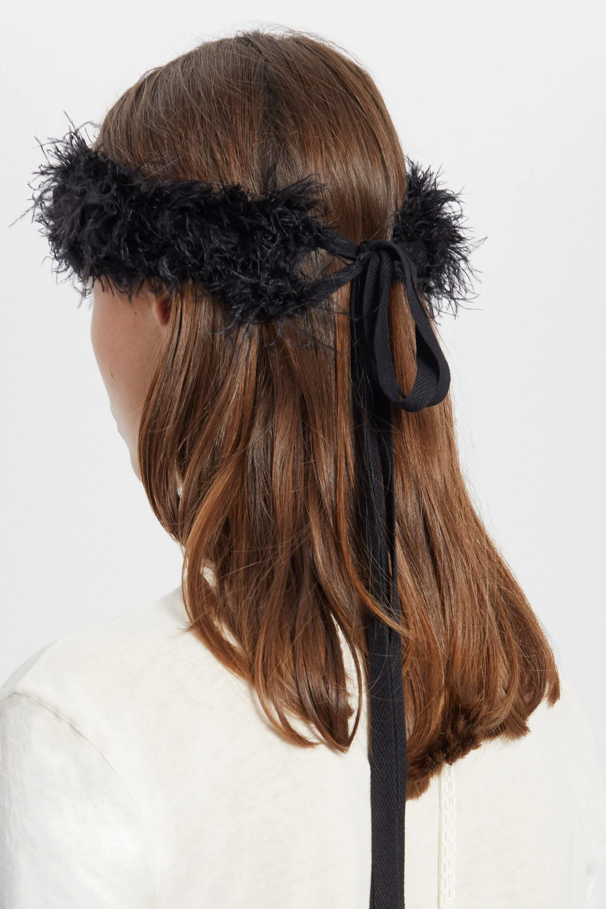 Feathered Knit Headband with Crochet Roses