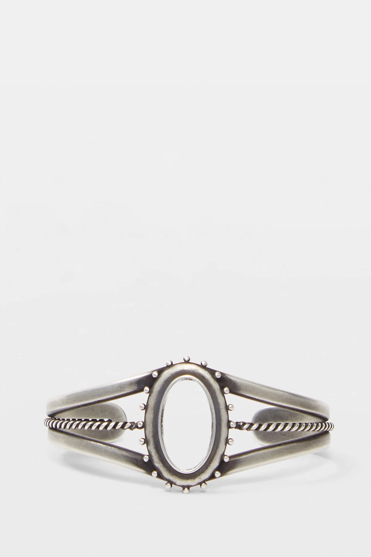 Fern Transparent Cabochon Cuff Bracelet