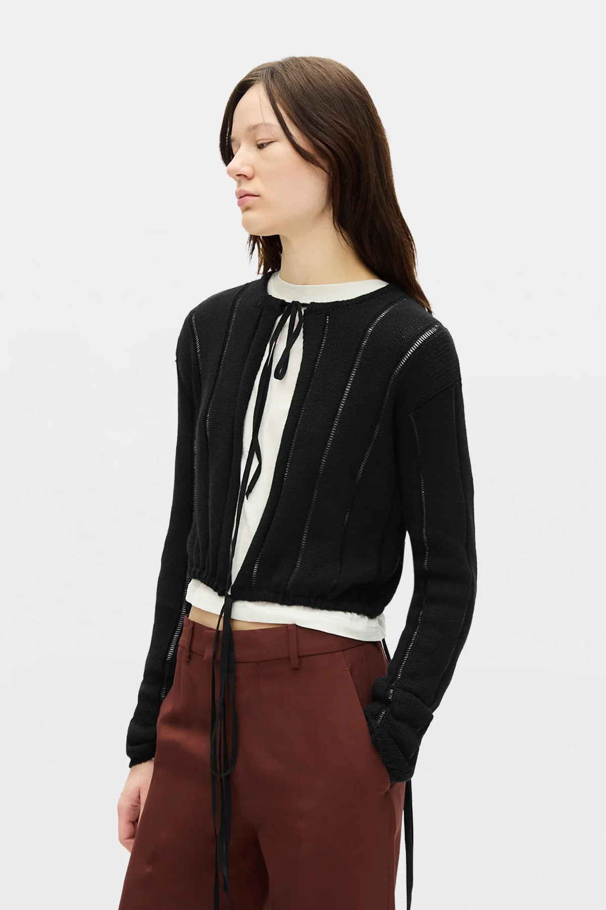 Jacklin Brushed Rib Cropped Cardigan - Image 2