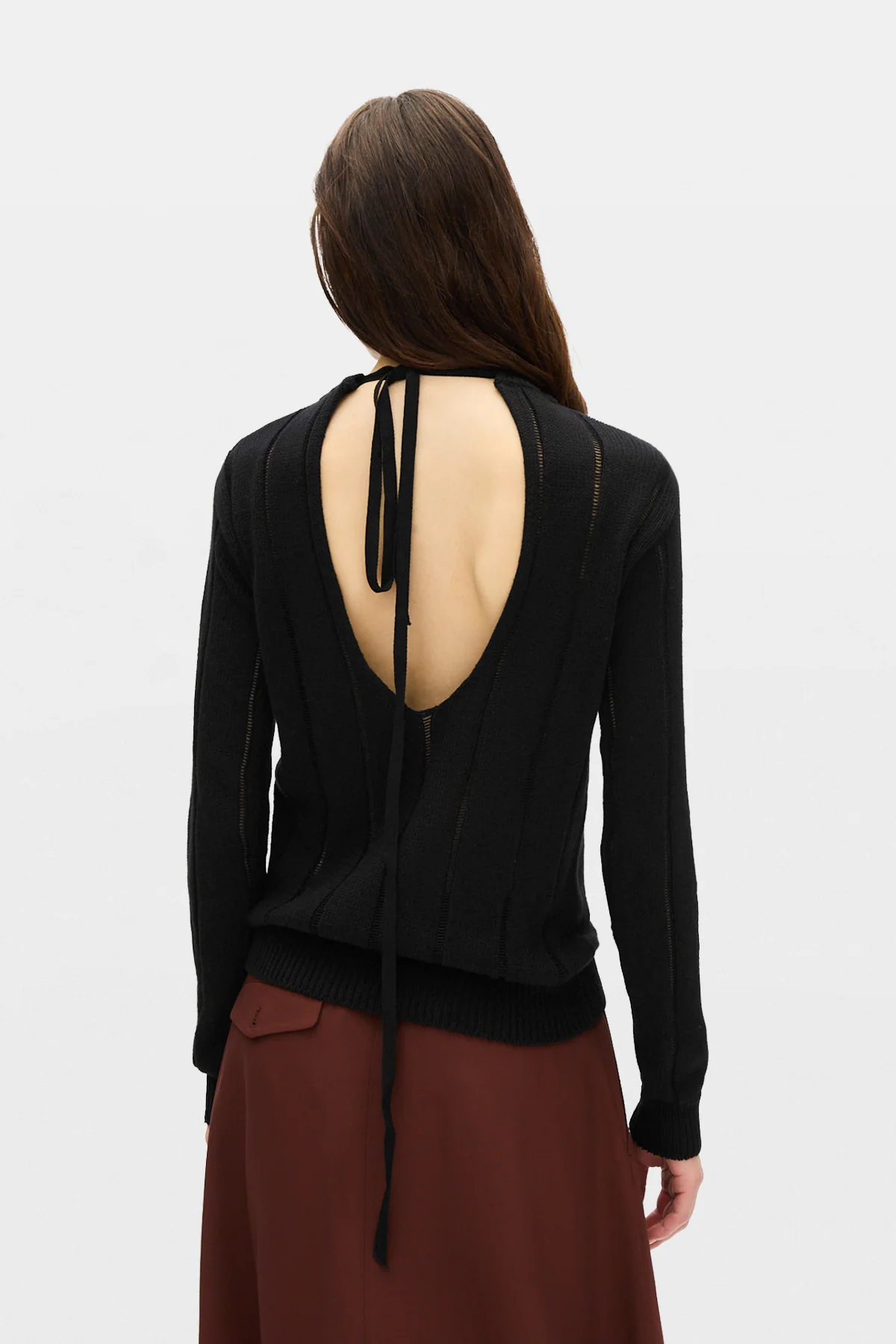 Nese Brushed Rib Open Back Sweater - Image 3