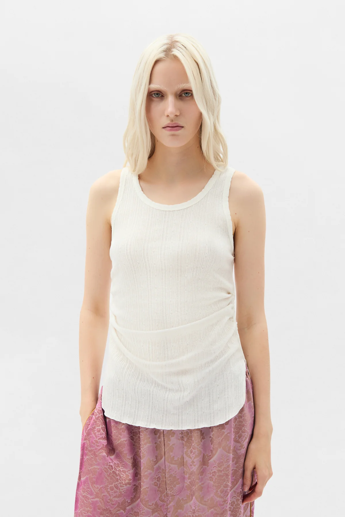 Mara Wrinkled Cropped Tank Top