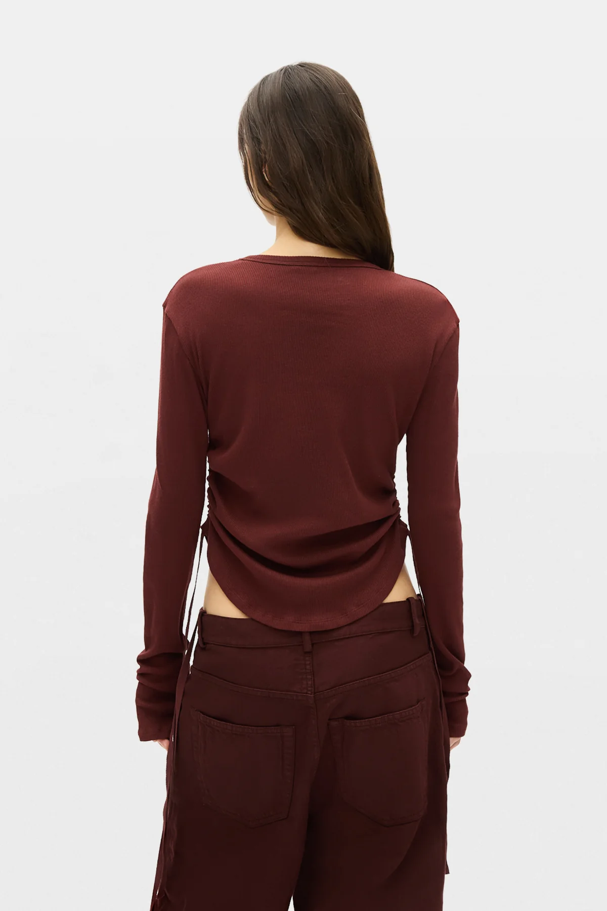 Dot Wrinkled Cropped Top - Image 3