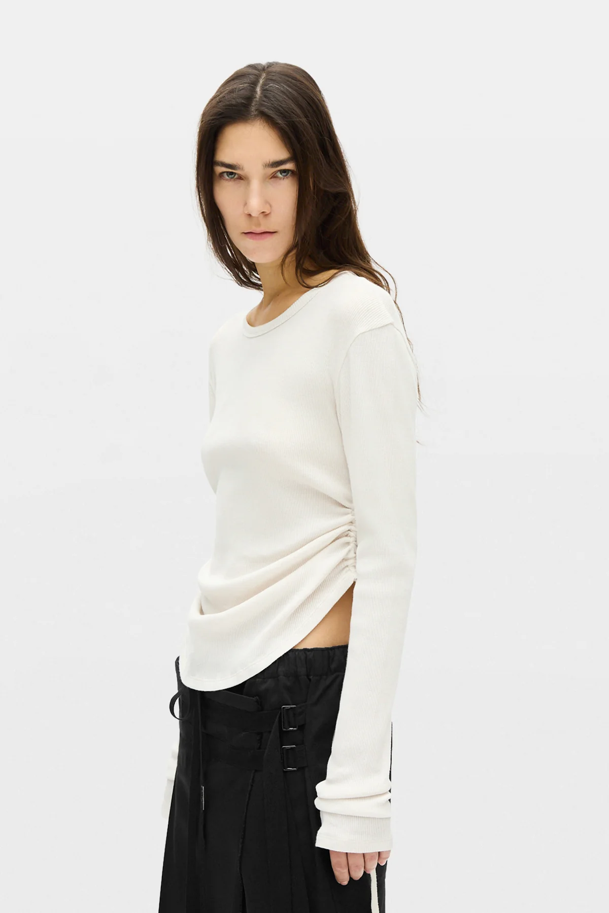 Dot Wrinkled Cropped Top - Image 2