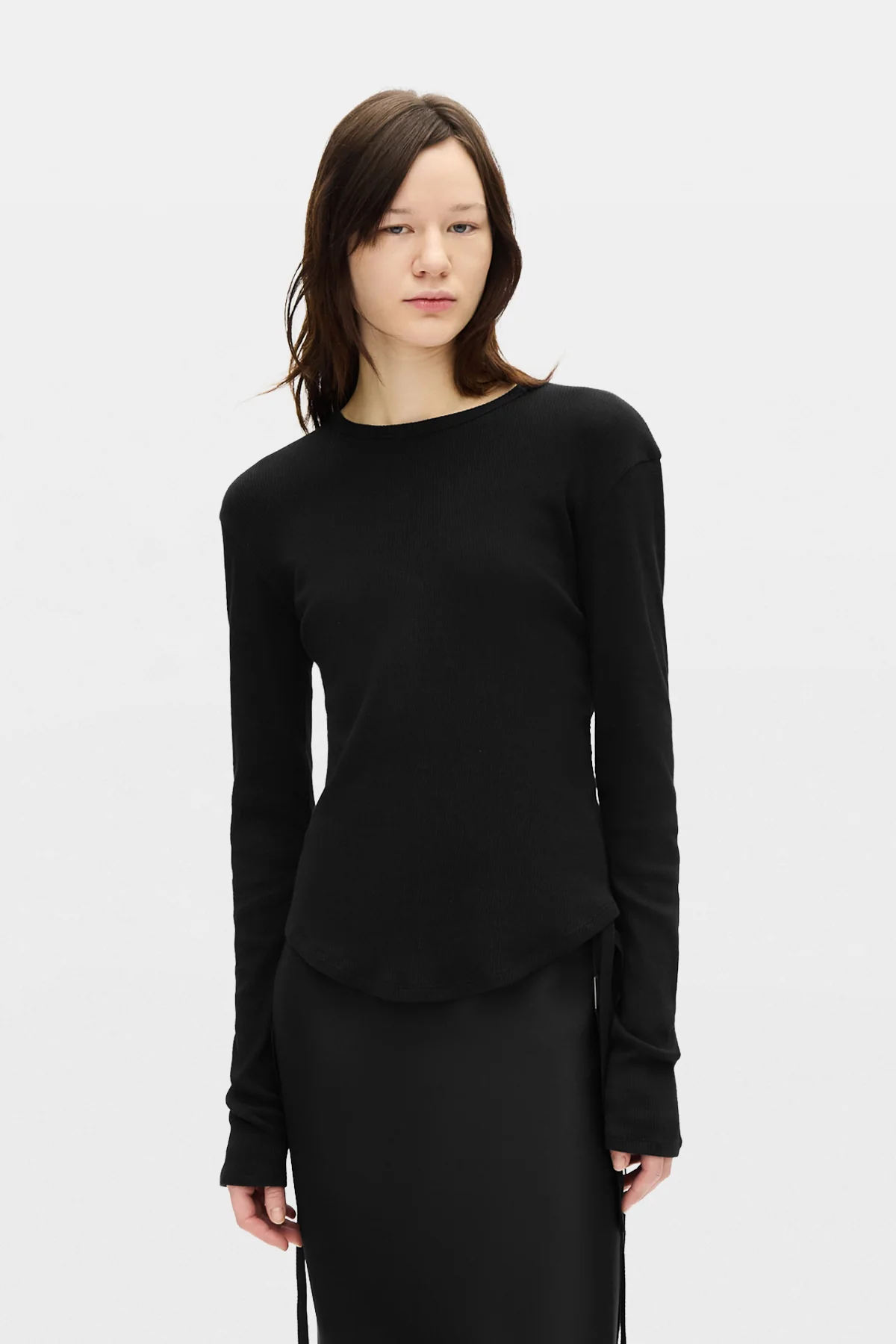 Dot Wrinkled Cropped Long Sleeves Top - Image 6