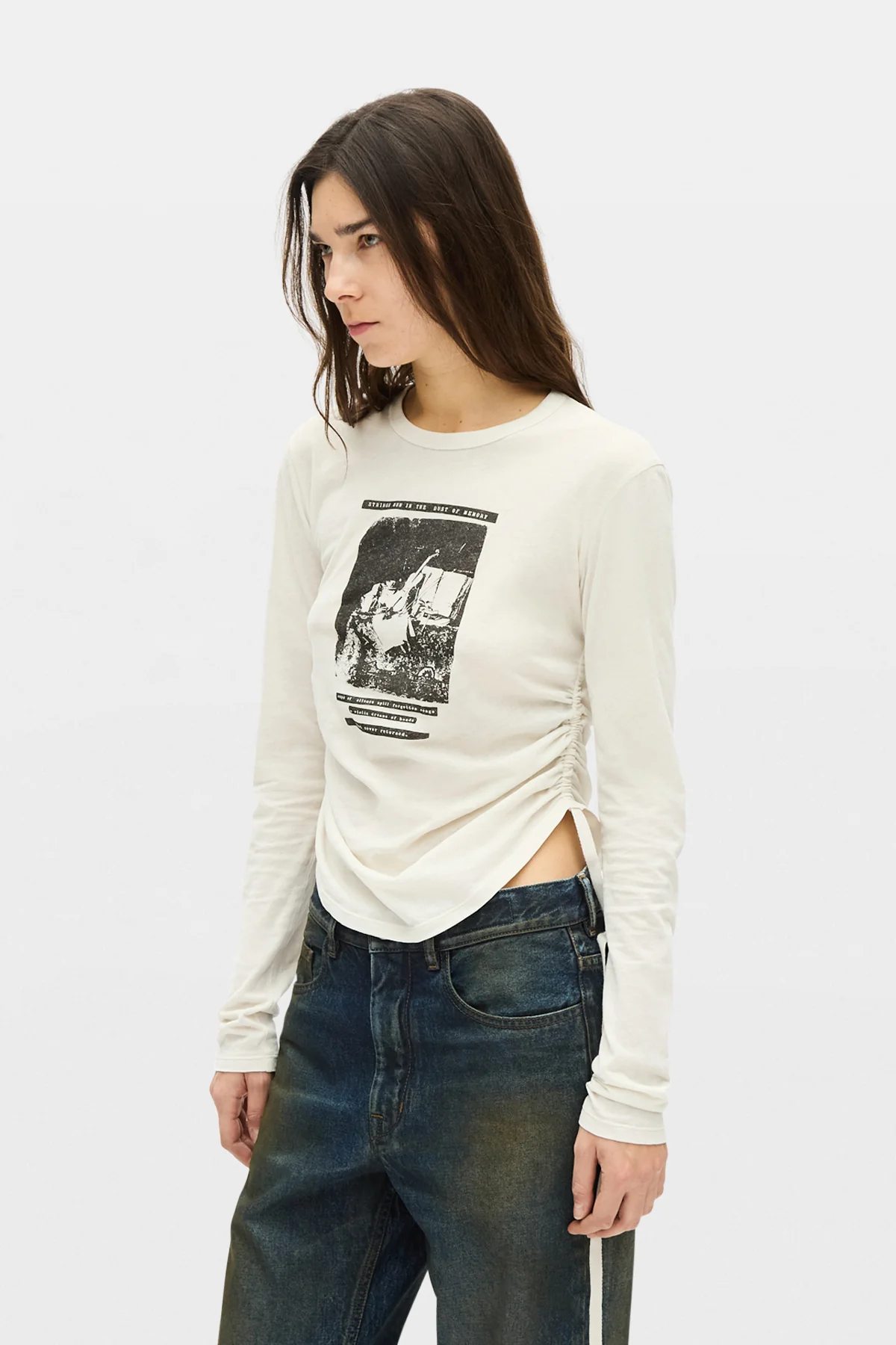 Dot Wrinkled Cropped Top - Image 2